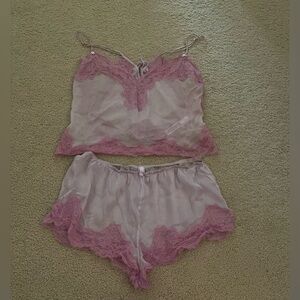 SKIMS Lavender Lace Trim Chemise Sleep Set